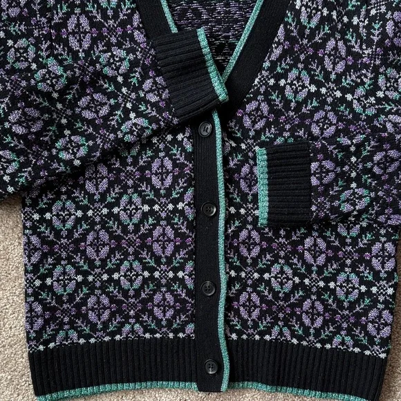 Maje Floral Knit Cardigan size 3 - Picture 4 of 5